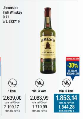 Jameson Irish Whiskey 0.7 l