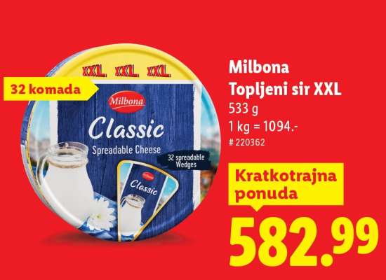 Milbona Topljeni sir XXL