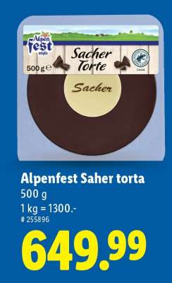 Alpenfest Saher torta