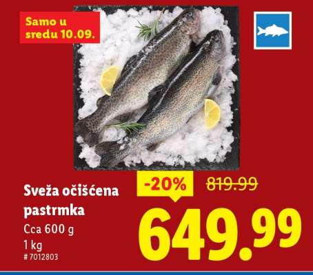 Sveža očišćena pastrmka