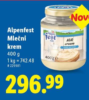 Alpenfest Mlečni krem