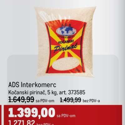 ADS Interkomerc Kočanski pirinač, 5 kg
