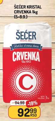 Šećer kristal Crvenka 1kg