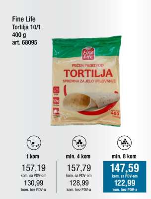 Fine Life Tortilja 10/1, 400 g