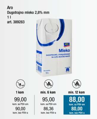 Aro Dugotrajno mleko 2,8% mm
