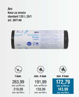Aro Kese za smeće standard 120 l, 20/1