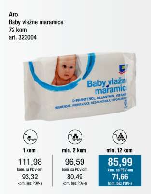 Aro Baby vlažne maramice