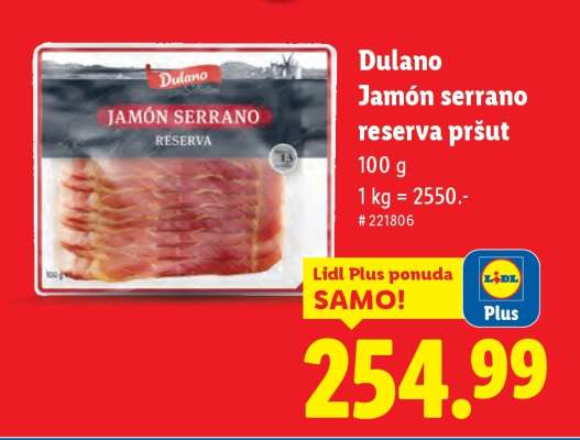 Dulano Jamón serrano reserva pršut