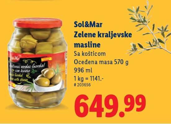 Sol&Mar Zelene kraljevske masline