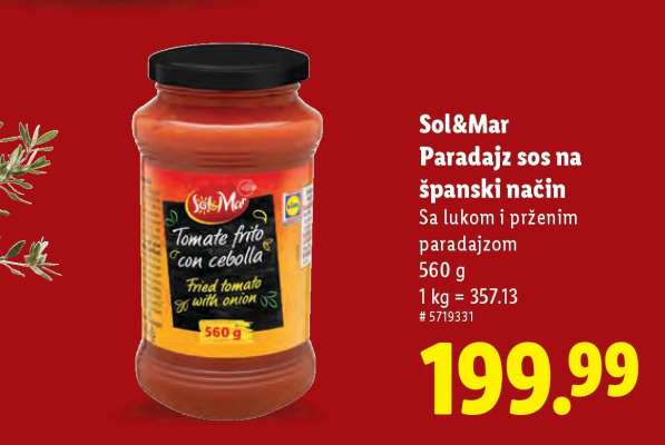 Sol&Mar Paradajz sos na španski način