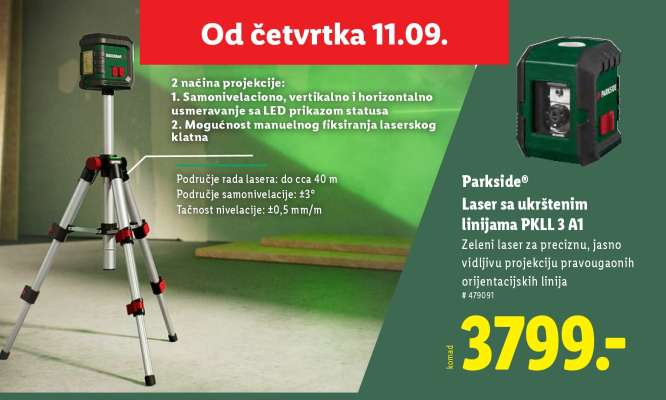 Parkside® Laser sa ukrštenim linijama PKLL 3 A1