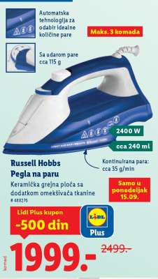 Russell Hobbs Pegla na paru