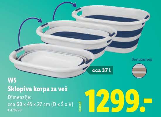 W5 Sklopiva korpa za veš