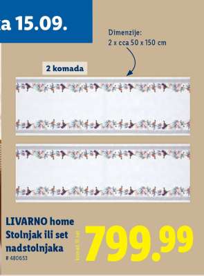 LIVARNO home Stolnjak ili set nadstolnjaka