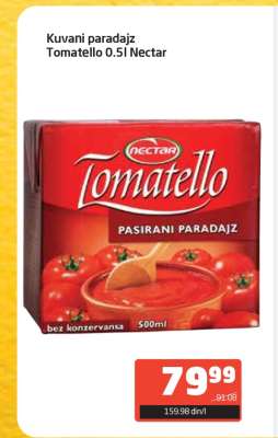 Kuvani paradajz Tomatello 0.5l Nectar