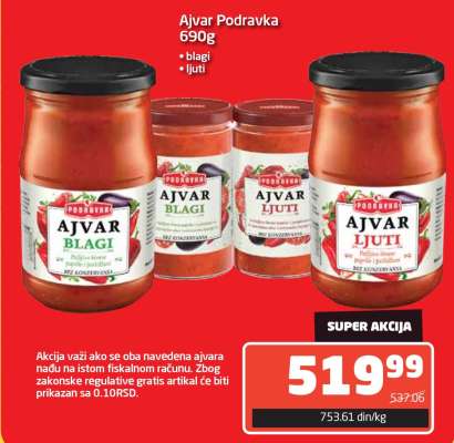 Ajvar Podravka 690g