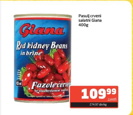 Pasulj crveni salatni Giana 400g