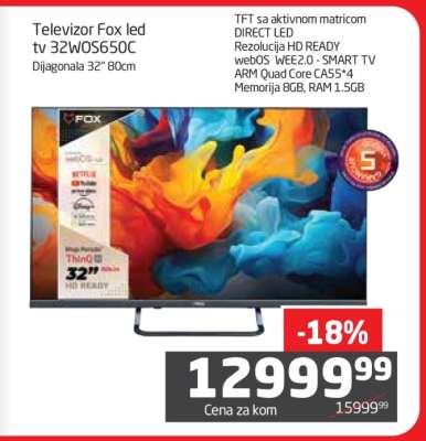 Televizor Fox led tv 32WOS650C