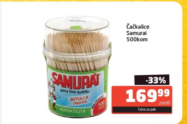 Čačkalice Samurai 500kom