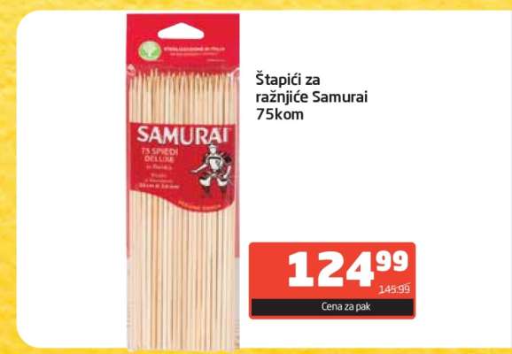 Štapići za ražnjiće Samurai 75kom