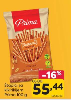 Štapići sa kikirikijem Prima 100 g