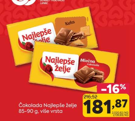 ČOKOLADA NAJLEPŠE ŽELJE