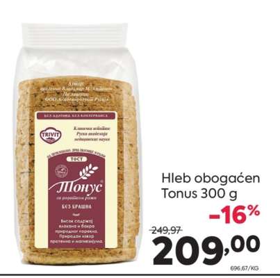 Hleb obogaćen Tonus 300 g