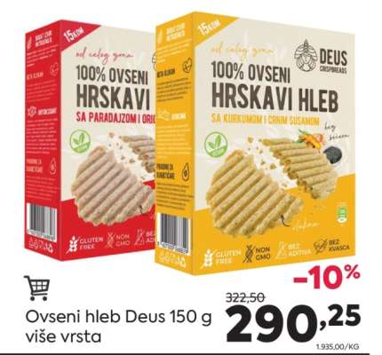 Ovseni hleb Deus 150 g više vrsta