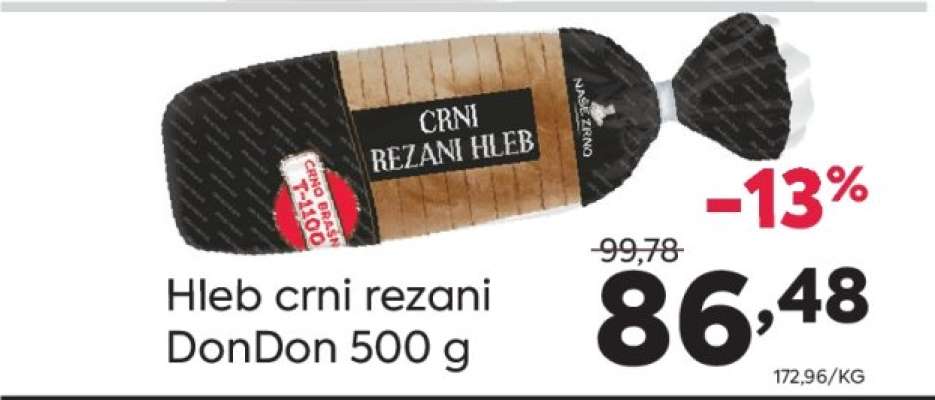 Hleb crni rezani DonDon 500 g