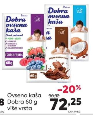 Ovsena kaša Dobra 60 g više vrsta