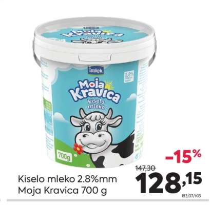 Kiselo mleko 2.8%mm Moja Kravica 700 g