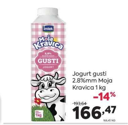 Jogurt gusti 2.8%mm Moja Kravica 1 kg