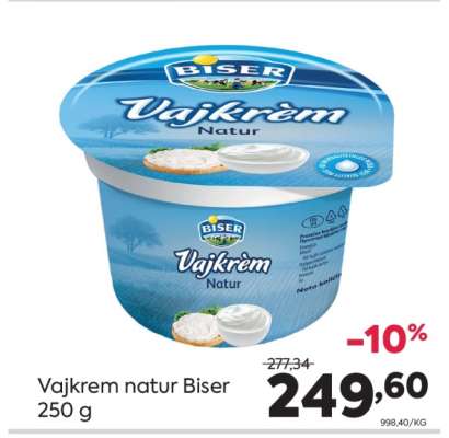 Vajkrem natur Biser