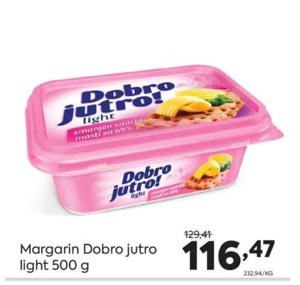 Margarin Dobro jutro light 500 g