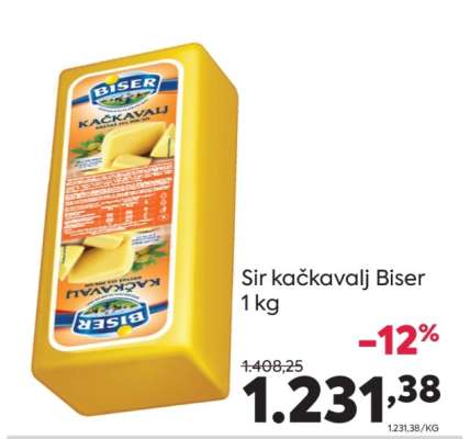 Sir kačkavalj Biser 1 kg