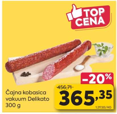 Čajna kobasica vakuum Delikato 300 g