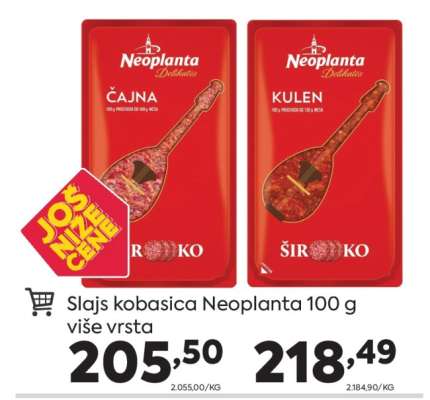 Slajs kobasica Neoplanta 100 g više vrsta