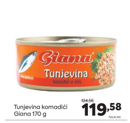 Tunjevina komadići Giana 170 g