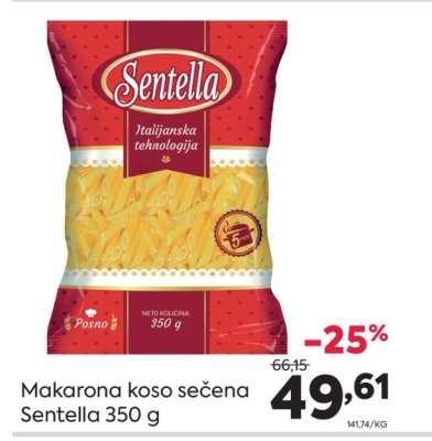 Makarona koso sečena Sentella 350 g