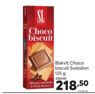 Biskvit Choco biscuit Swisslion 125 g