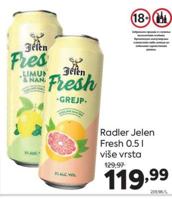 Radler Jelen Fresh 0.5 l više vrsta