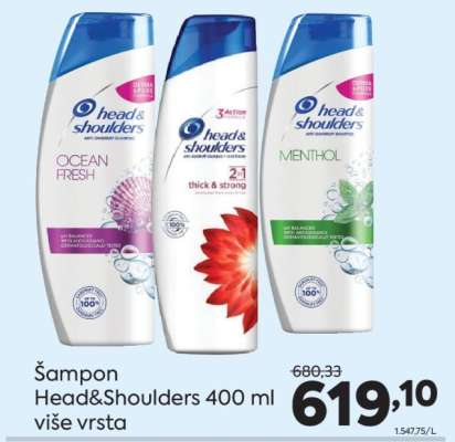 Šampon Head&Shoulders 400 ml