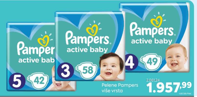Pelene Pampers više vrsta