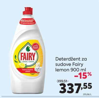 Deterdžent za sudove Fairy lemon 900 ml