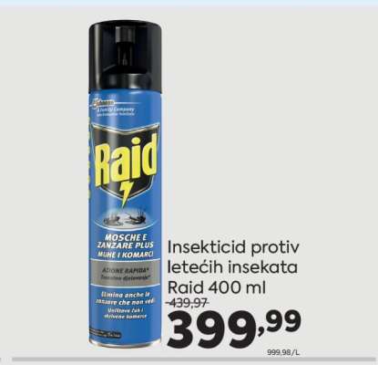 Insekticid protiv letećih insekata Raid 400 ml