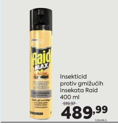 Insekticid protiv gmizućih insekata Raid 400 ml