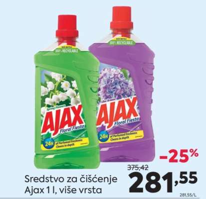 Sredstvo za čišćenje Ajax 1 l više vrsta
