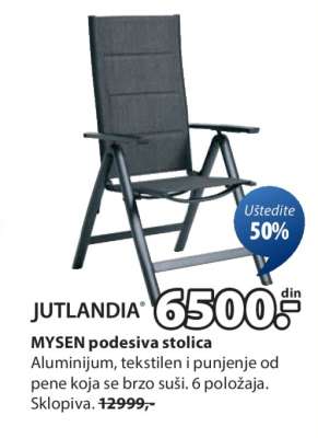 JUTLANDIA MYSEN podesiva stolica