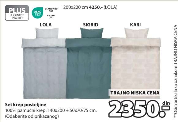 SET KREP POSTELJINE