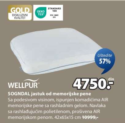 SOGNDAL jastuk od memorijske pene